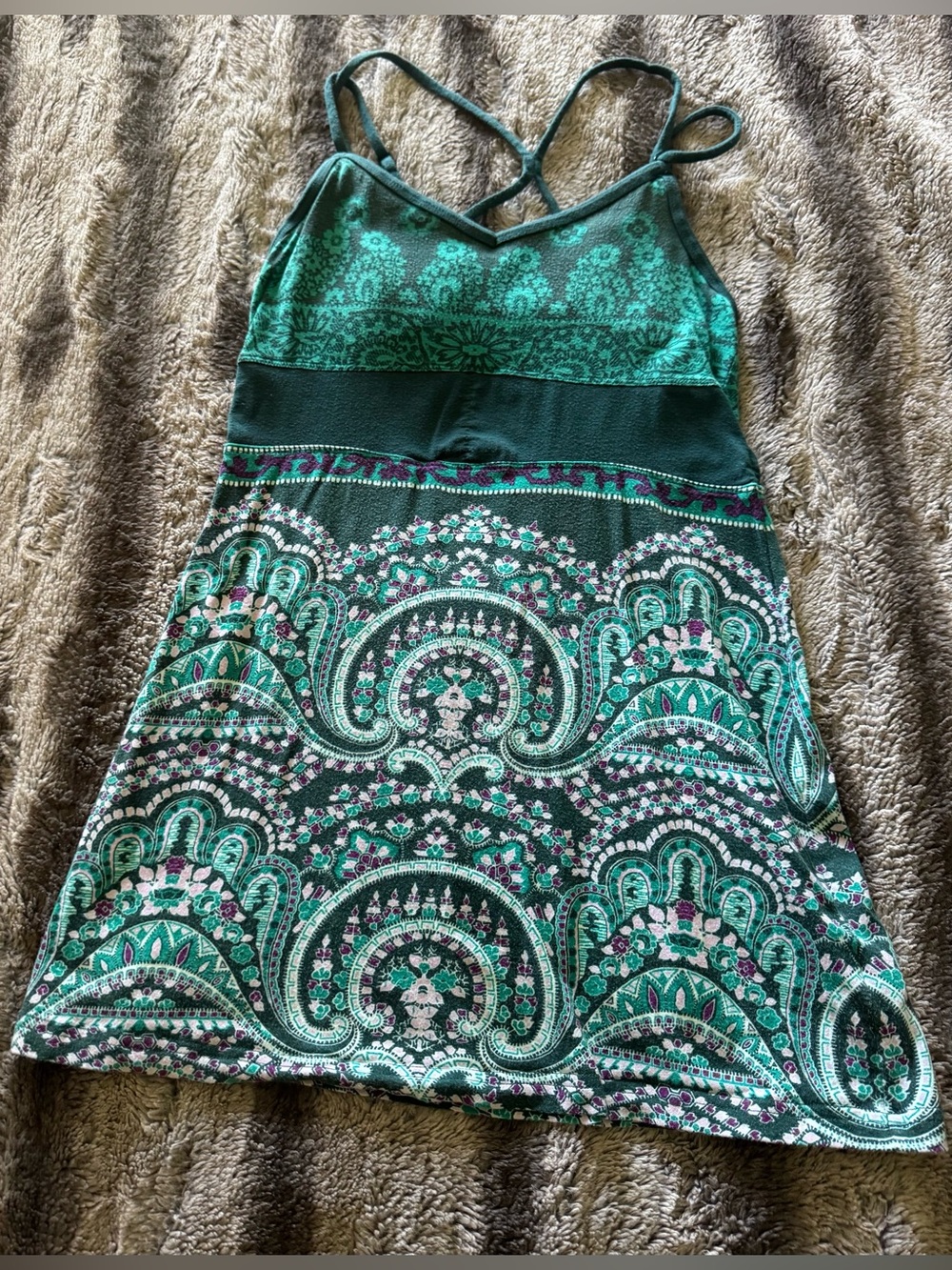 Athleta women's multi-colored floral print cotton sports bra top Sz XS